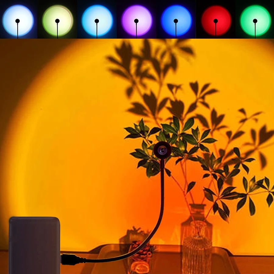 Sunset Lamp Projection - MeeToo USB лампа на закате, светодиодный