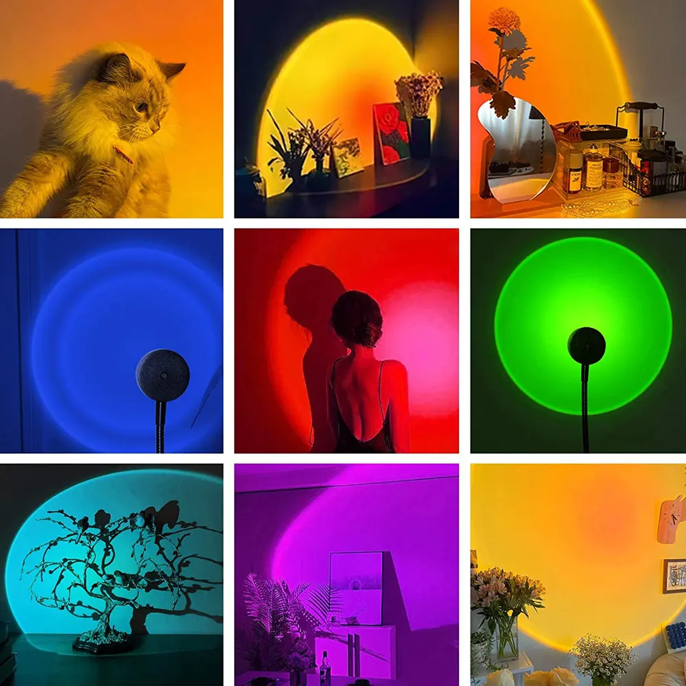 1 шт., свет заката, Радужный п – обзор и цена Sunset Lamp Projection
