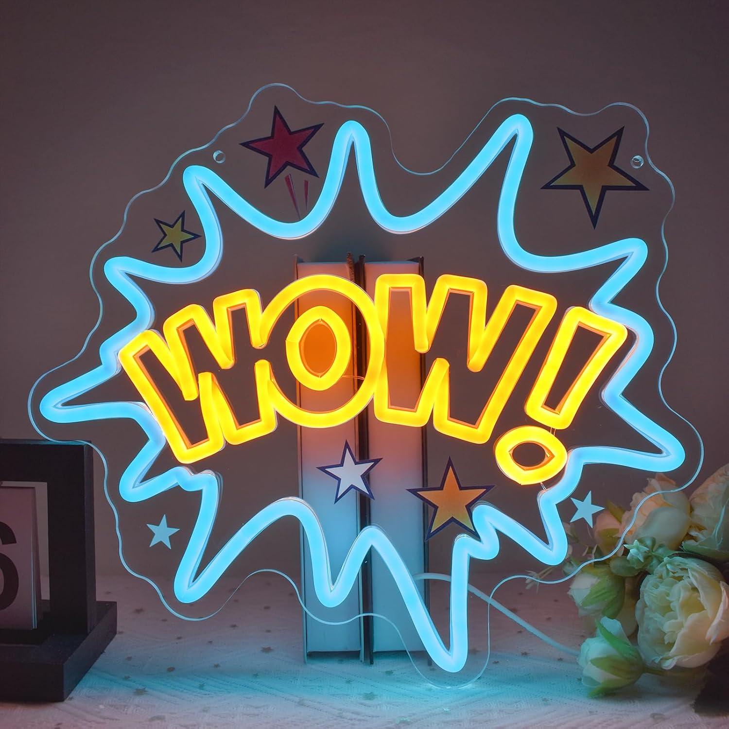 Неоновая вывеска WOW с регулир – обзор и цена Lighting Decor Wow
