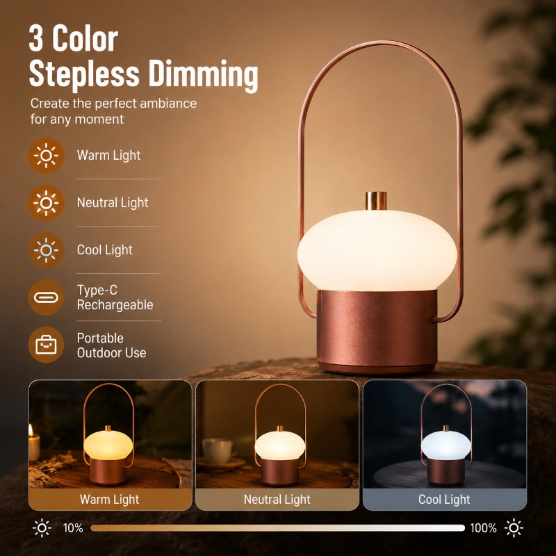 Перезаряжаемая портативная нас – обзор и цена Mushroom Table Lamp