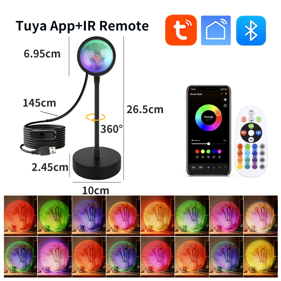 Умная лампа заката Tuya USB пр – обзор и цена Sunset Lamp Projection