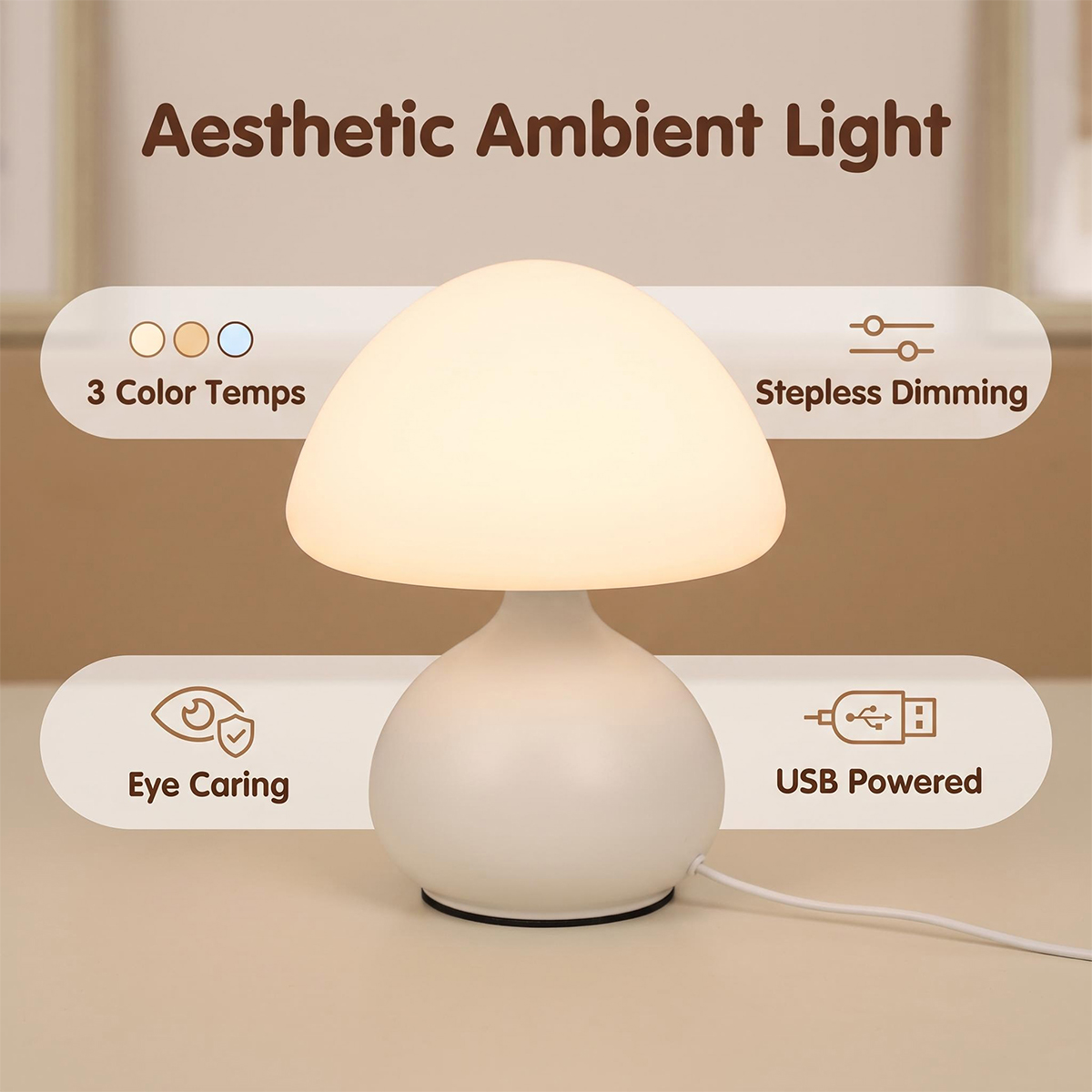 Миниатюрный ночник в форме гри – обзор и цена Mushroom Table Lamp