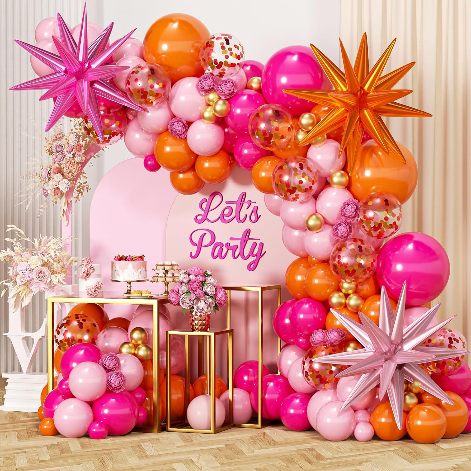 89 шт. ярко-розовых, оранжевых – обзор и цена Orange Lighting Decor