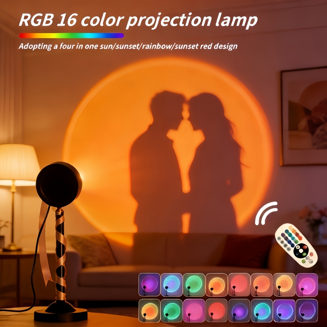 16-цветная проекционная лампа  – обзор и цена Sunset Lamp Projection